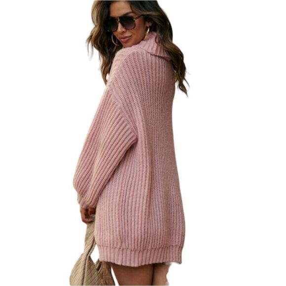 VICI MilliganSoft Pink Oversized Turtleneck Sweater Size Large - Picture 4 of 8
